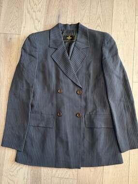 Vintage Fendi 365 Pinstripe Double-Breasted Wool Blend Blazer